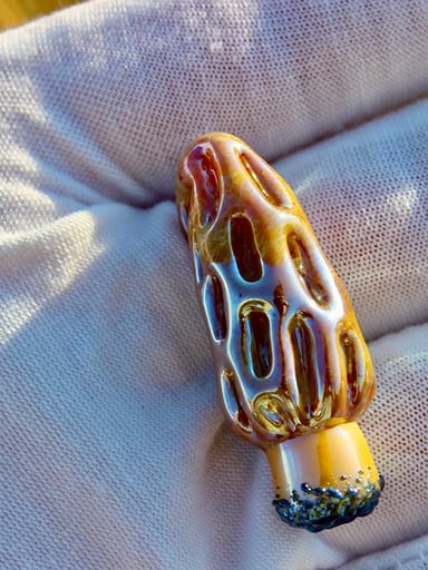 Preview pic of Morel Mushroom Pendant with Caramel Fumed Finish