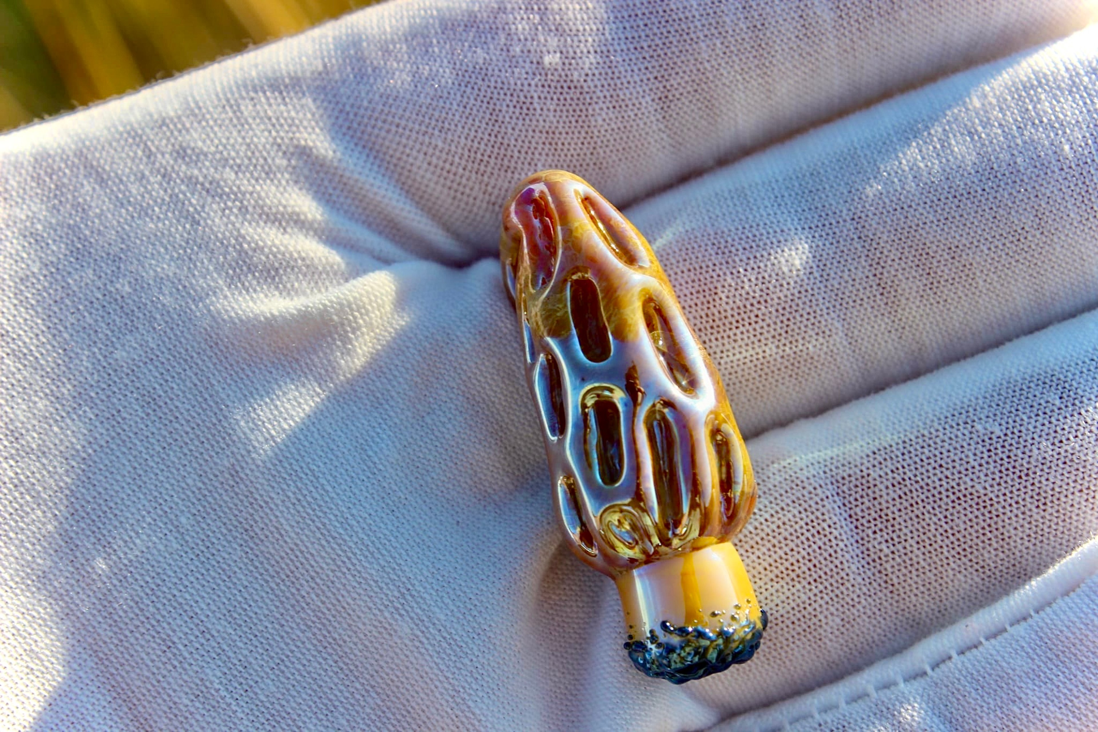 Morel Mushroom Pendant with Caramel Fumed Finish image 0