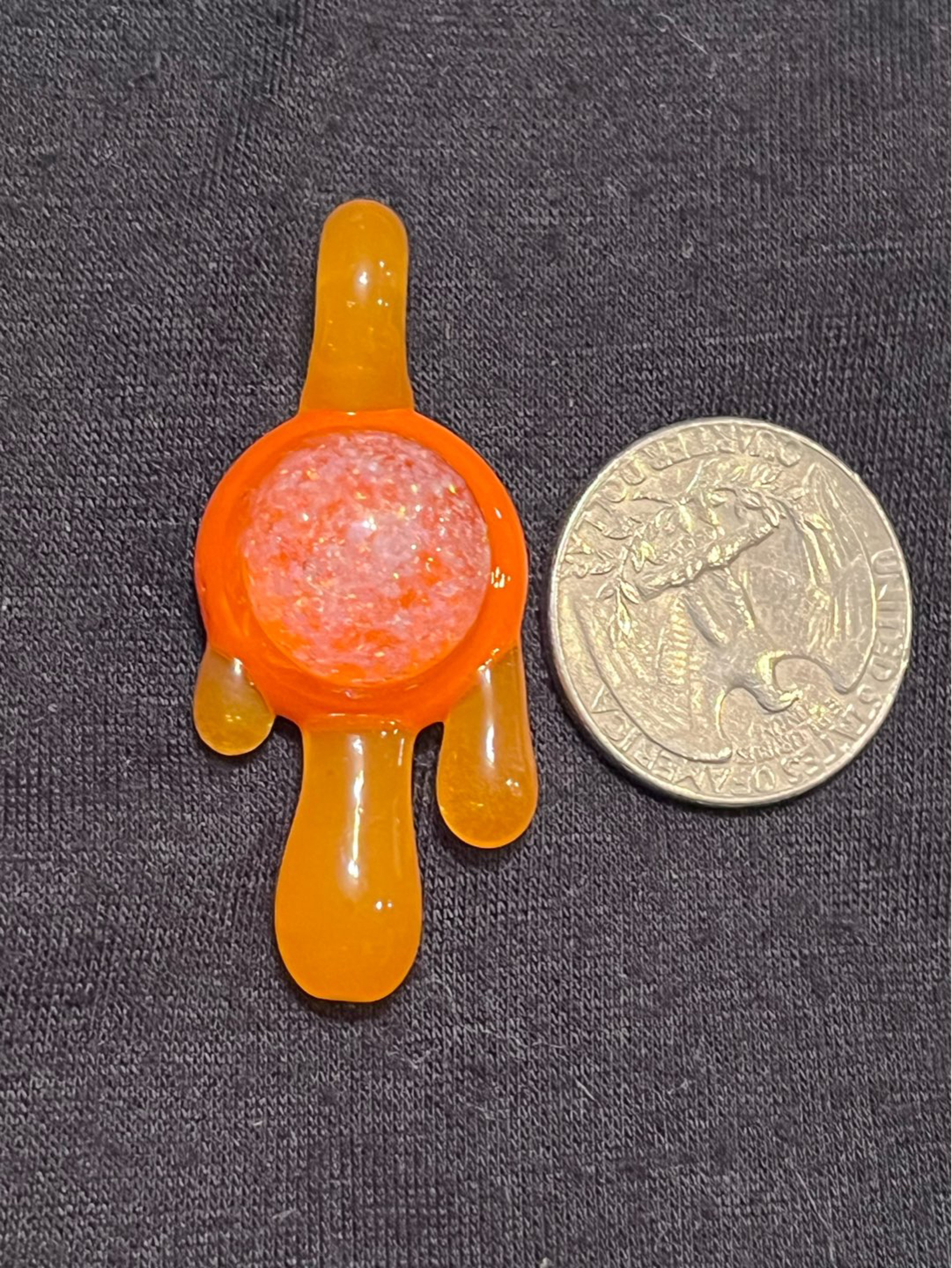 Preview pic of Orange crushed opal drip pendant