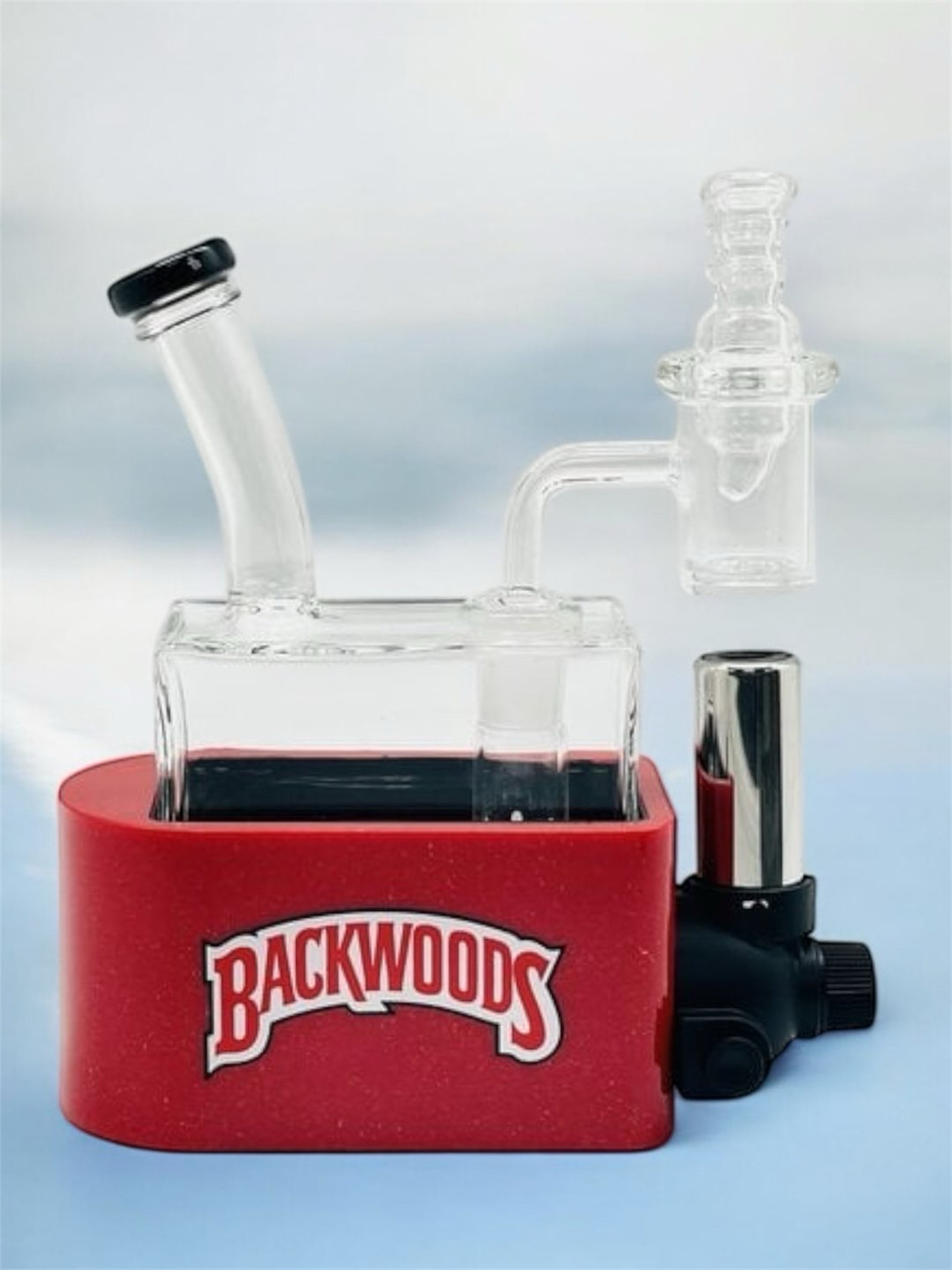 Preview pic of Backwoods❣️RIO (Rig in One) Easy to Use Portable Dab Rig in Sparkly Red