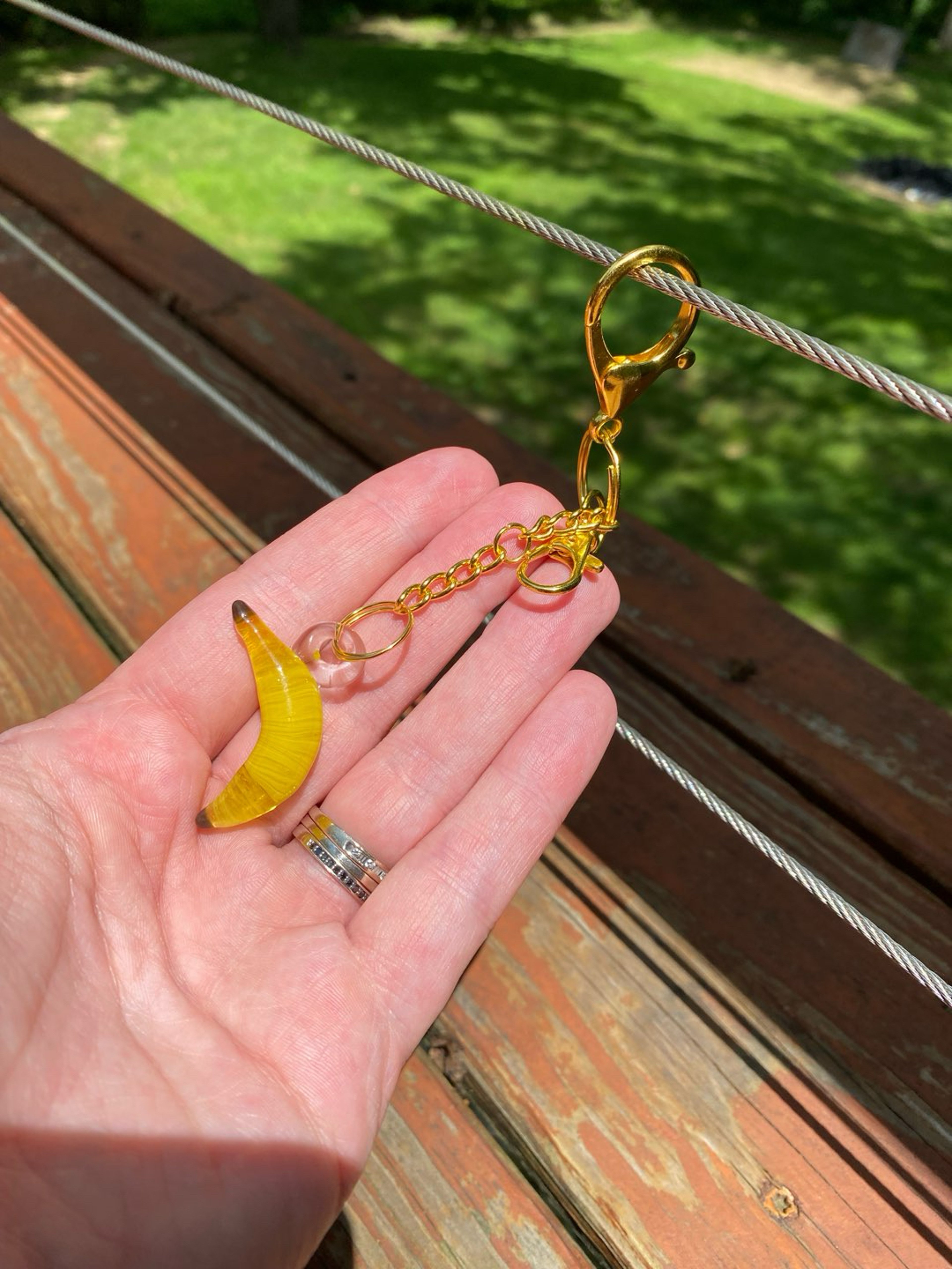 Preview pic of Glass Banana Keychain