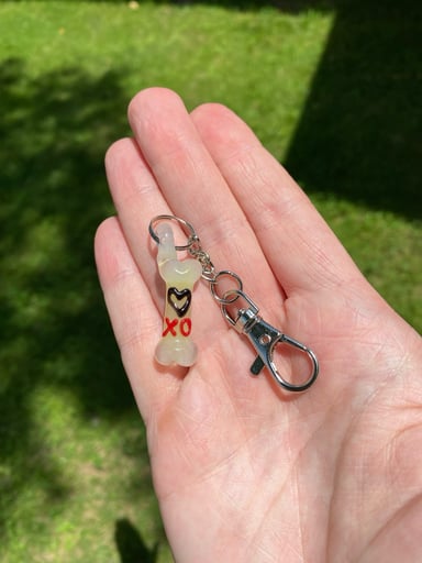 Preview pic of Bone XO Glass Keychain