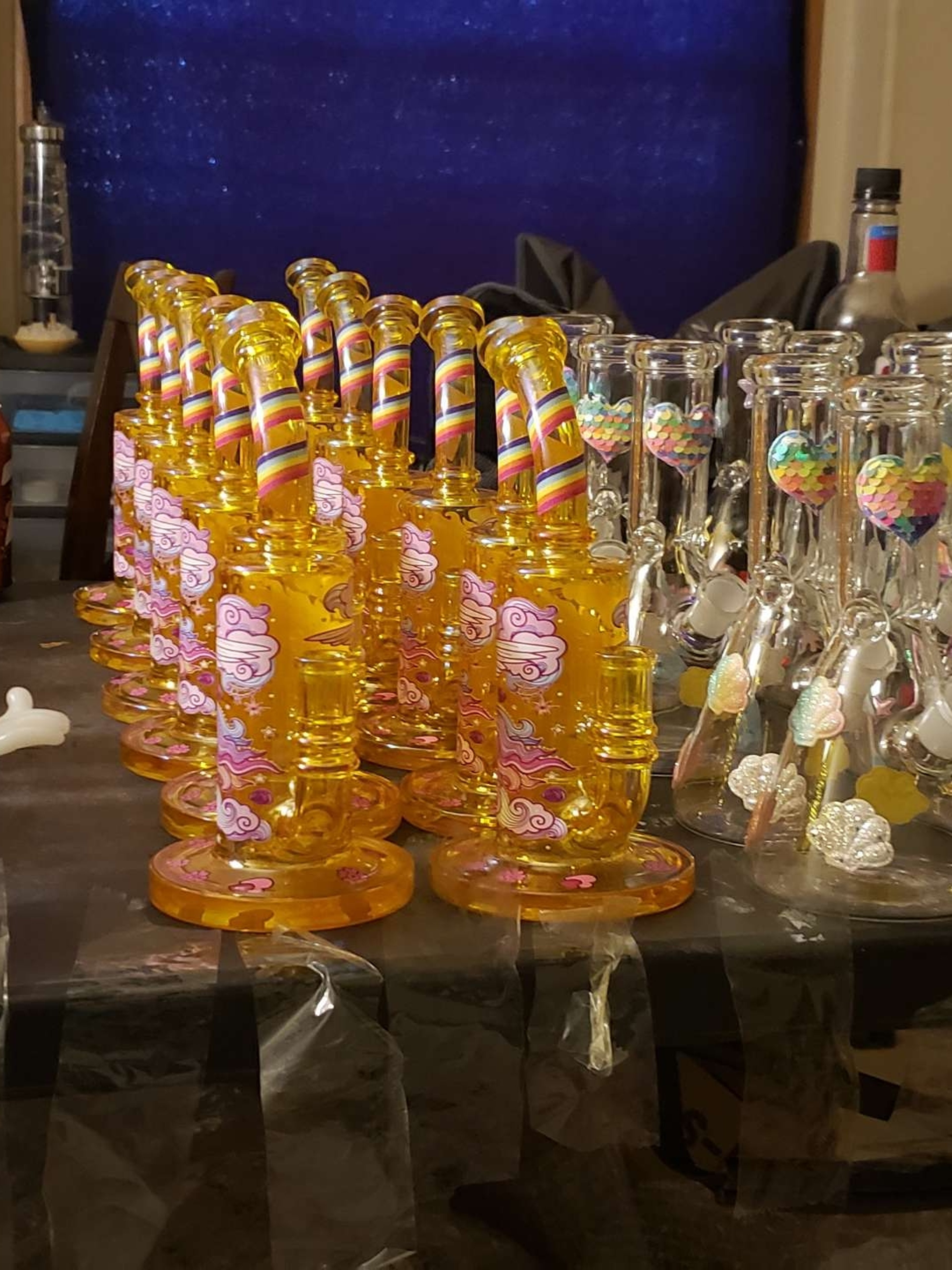 Preview pic of Unicorn recyclers and clear decaled beakers BOGO HALF OFF mix\match