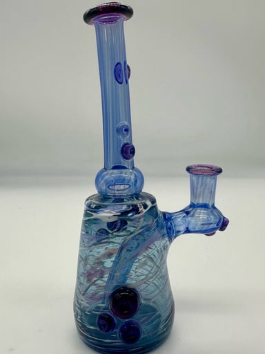 Preview pic of Daddy O “Pollock Blue” Fixed Downstem Toob – 10mm Female – 7”