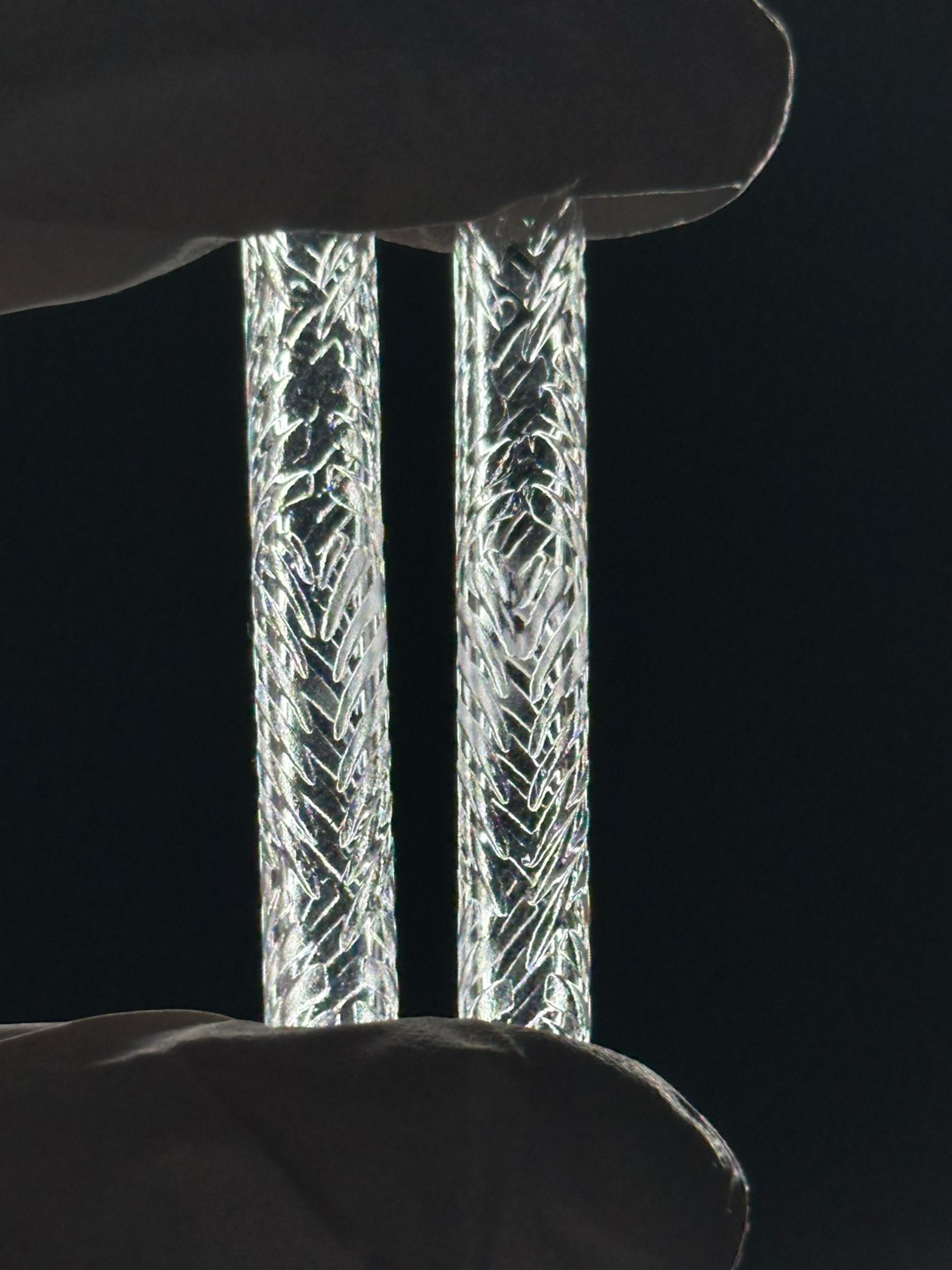 Preview pic of Large Hollow Quartz Etched Pillar 2 pack