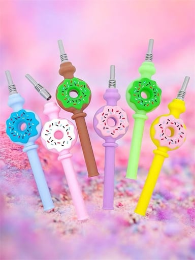 Preview pic of Cali Cloud 6.5" Colorful Donut 🍩 Silicone Nectar Collector