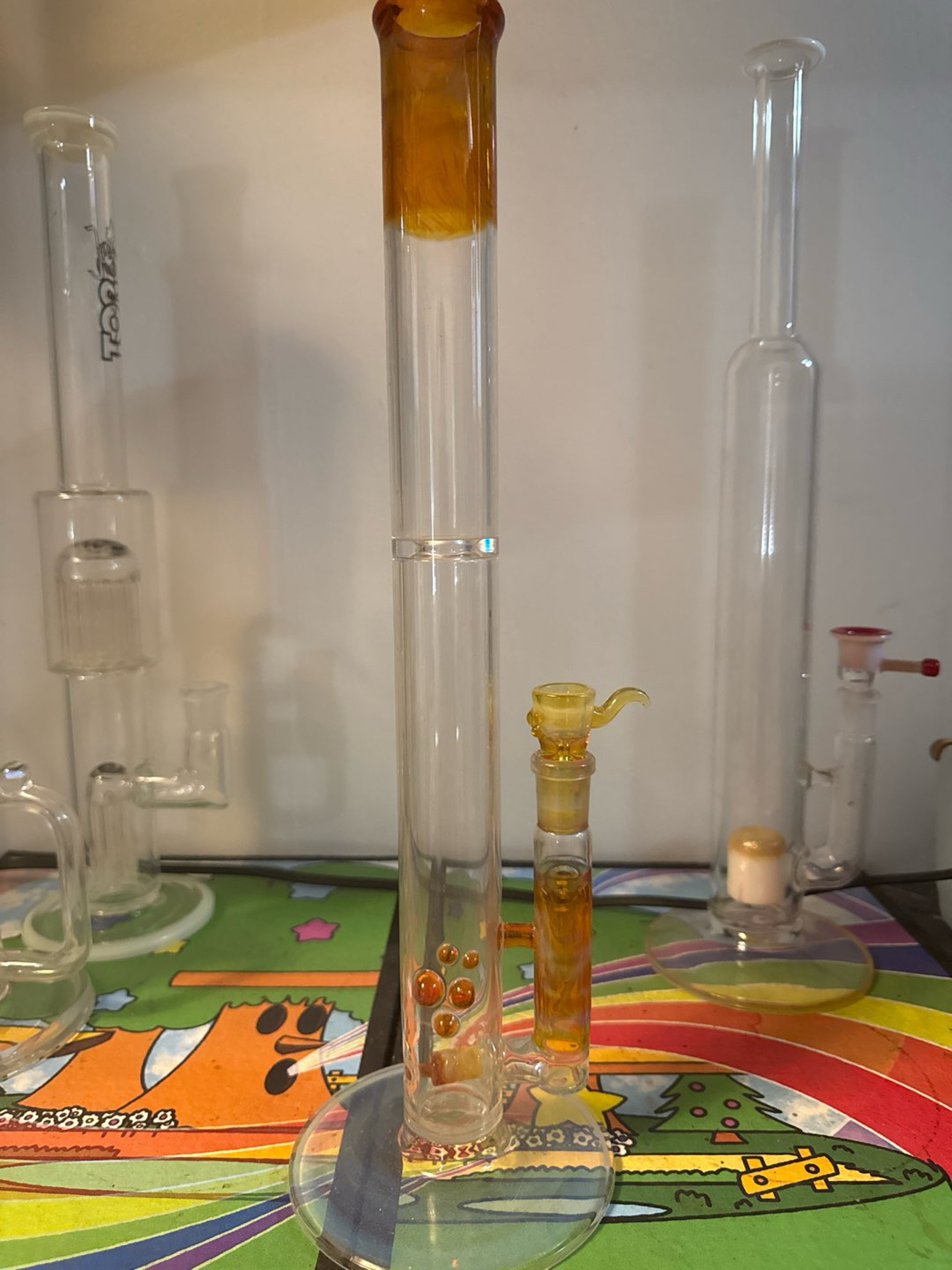 Preview pic of Strawberry glass Swiss cheese tube