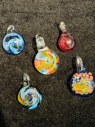 Preview pic of 5 Dichroic pendants