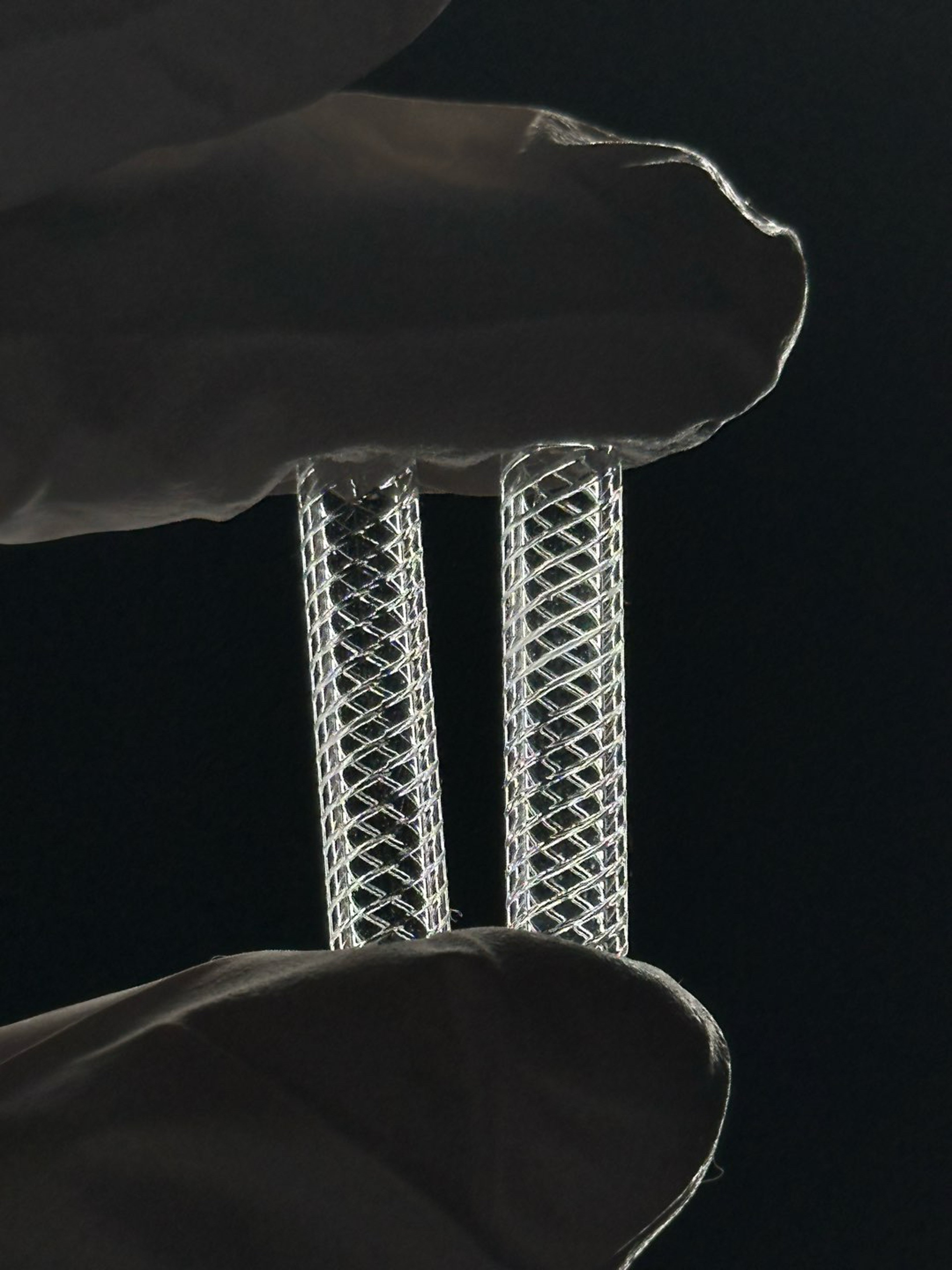 Preview pic of Small Hollow Quartz Spiral Pillar 2 pack