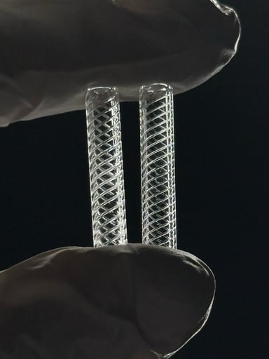 Preview pic of Medium Hollow Quartz Spiral Pillar 2 pack