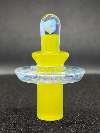 Preview pic of Fortunate Glass - Lemon Drop Crushed Opal Control Tower Cap