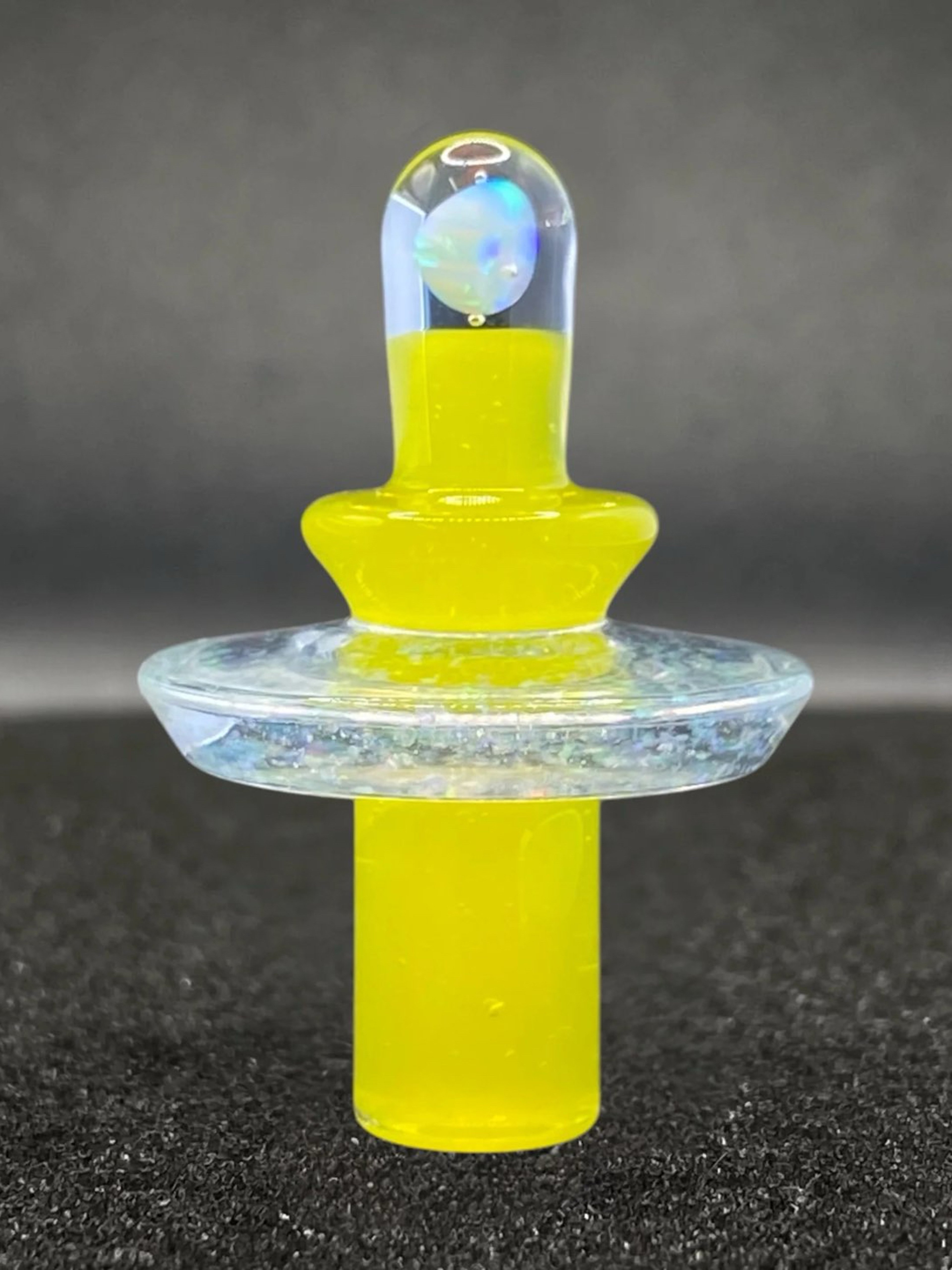 Preview pic of Fortunate Glass - Lemon Drop Crushed Opal Control Tower Cap