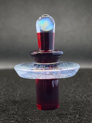 Preview pic of Fortunate Glass - Red Elvis Crushed Opal Control Tower Plug Cap