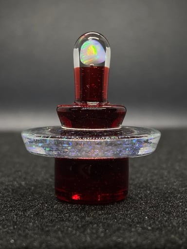 Preview pic of Fortunate Glass - Pomegranate Crushed Opal Slurper/Blender Plug Cap