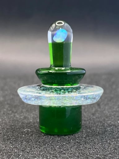 Preview pic of Fortunate Glass - Portland Green Crushed Opal Slurper/Blender Cap