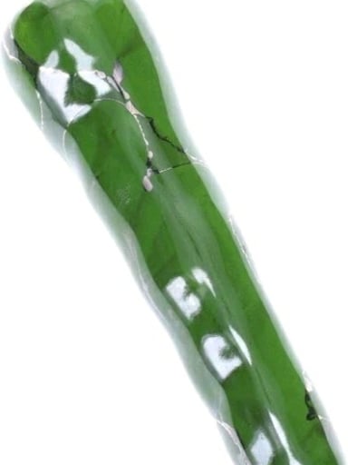Preview pic of (US Made) 4" Ceramic Chunky Bat Clover Green Chillum