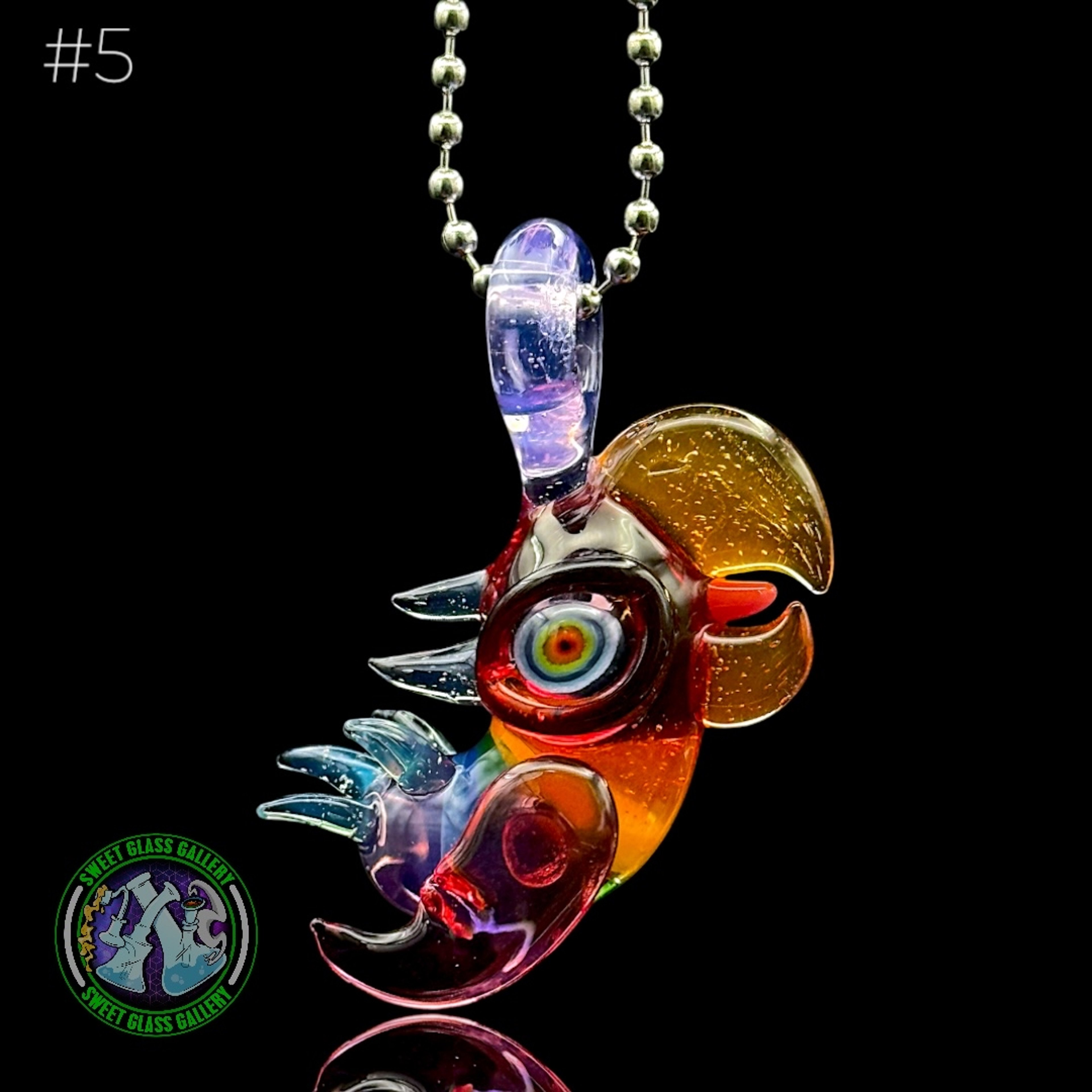 Preview pic of RJ Glass - Pendant - Bird #5