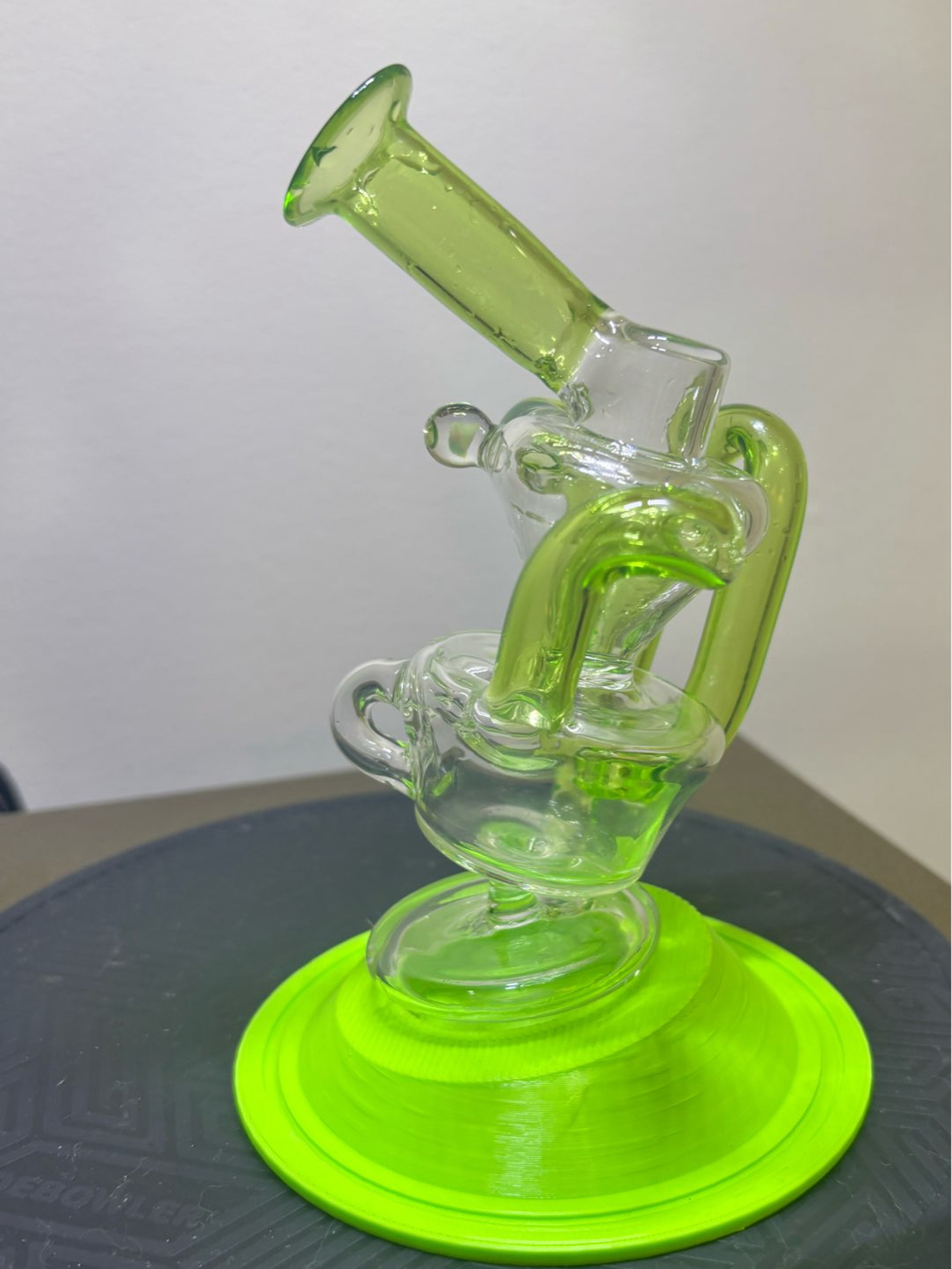 Preview pic of Dual Recycler Slyme Opal Green Puffco Attachment peak pro