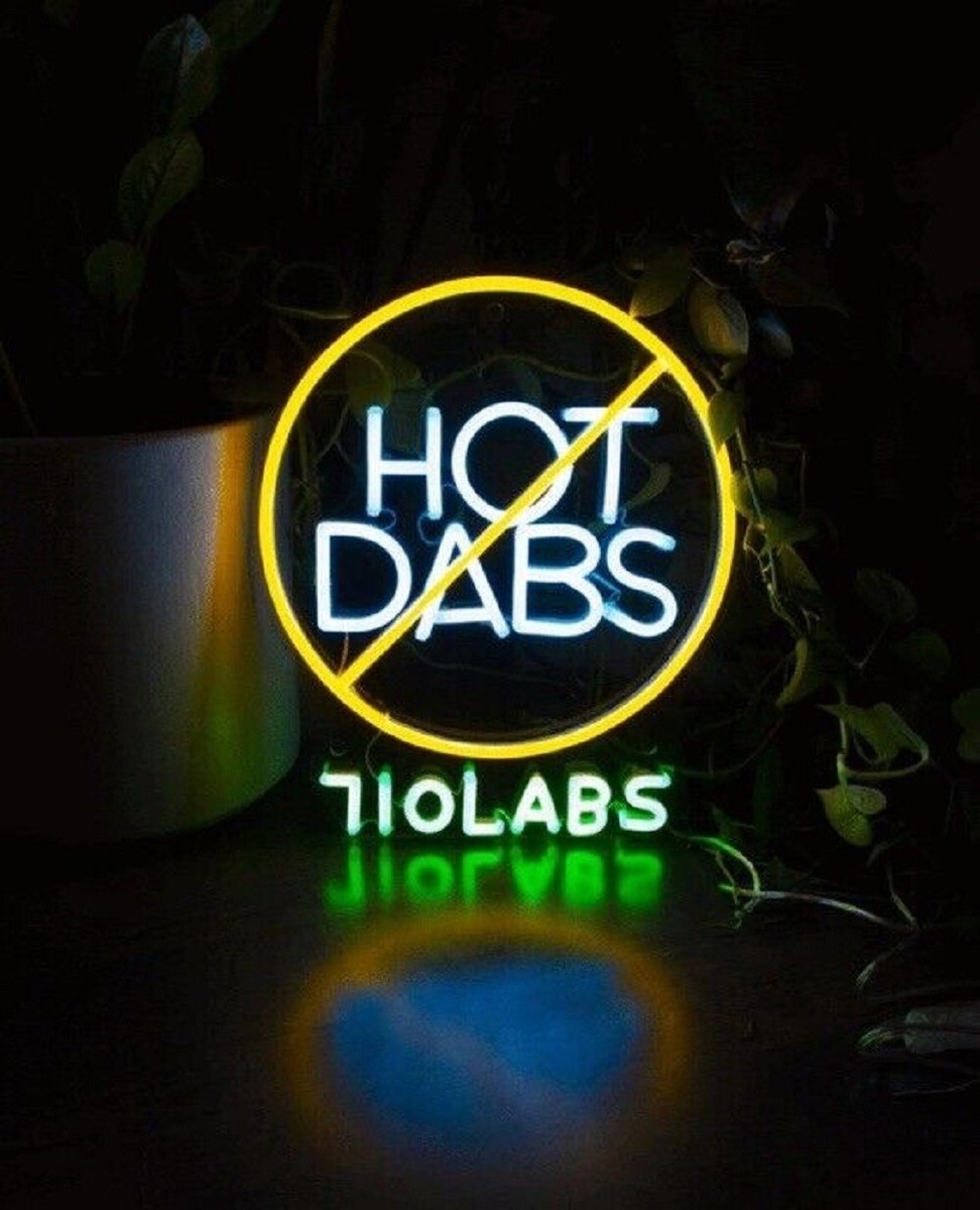 710 LABS no hot dabs LED neon sign image 0