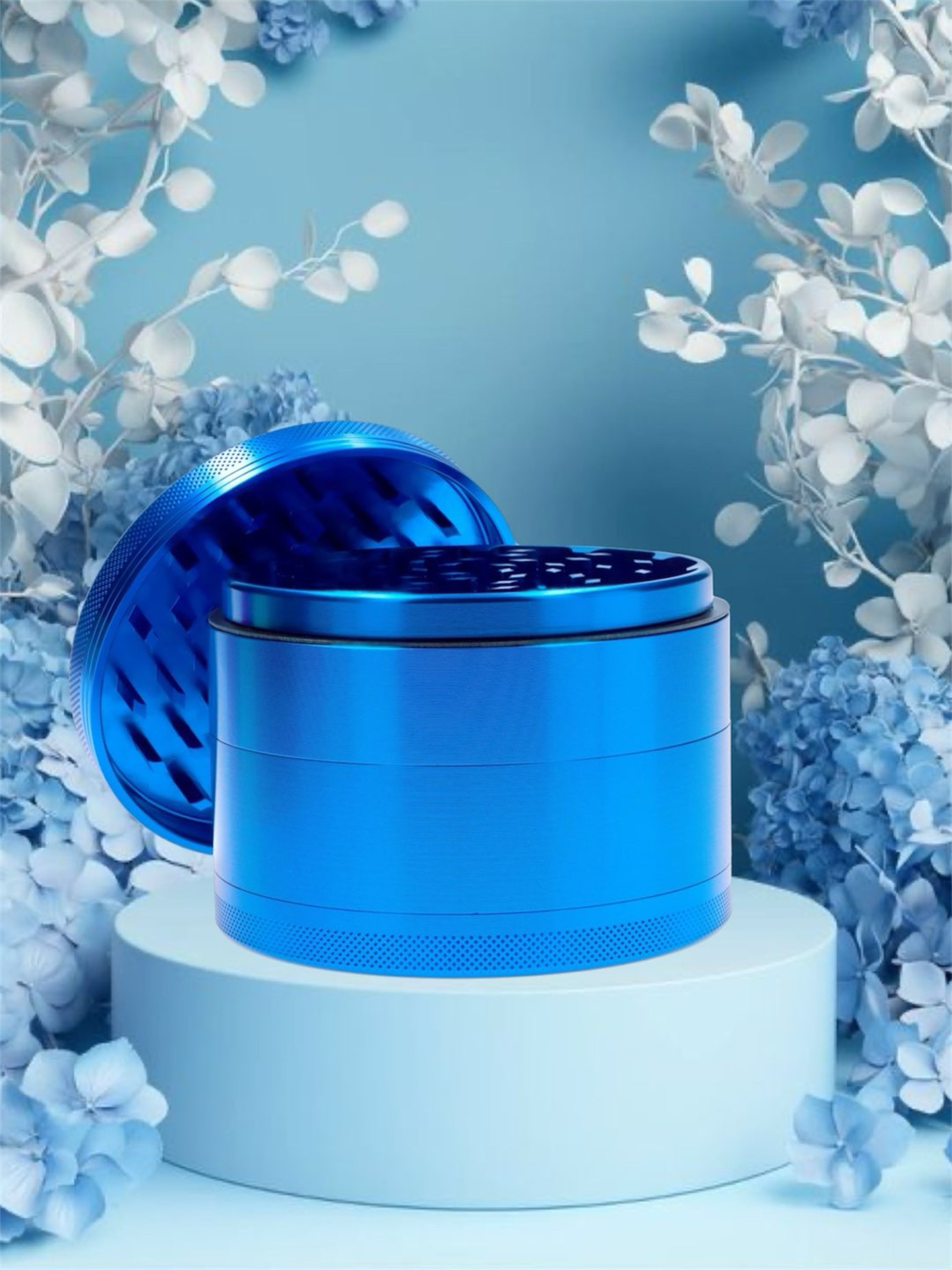 Preview pic of Cali Cloudx 🦋 90mm 3-Stage Aluminum Grinder in Blue