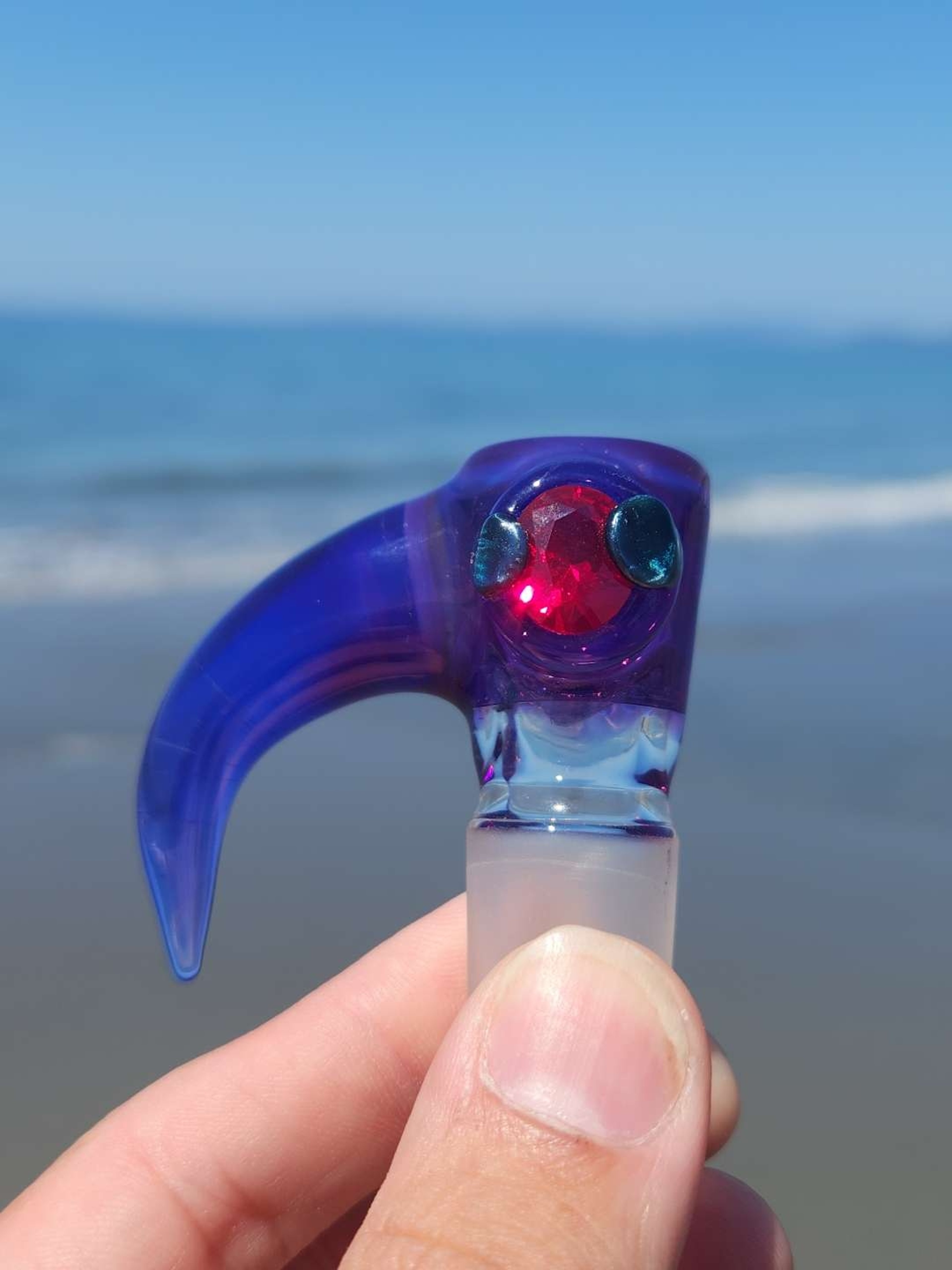 Preview pic of 18mm x 4 purple slide w/ 4ct ruby oval