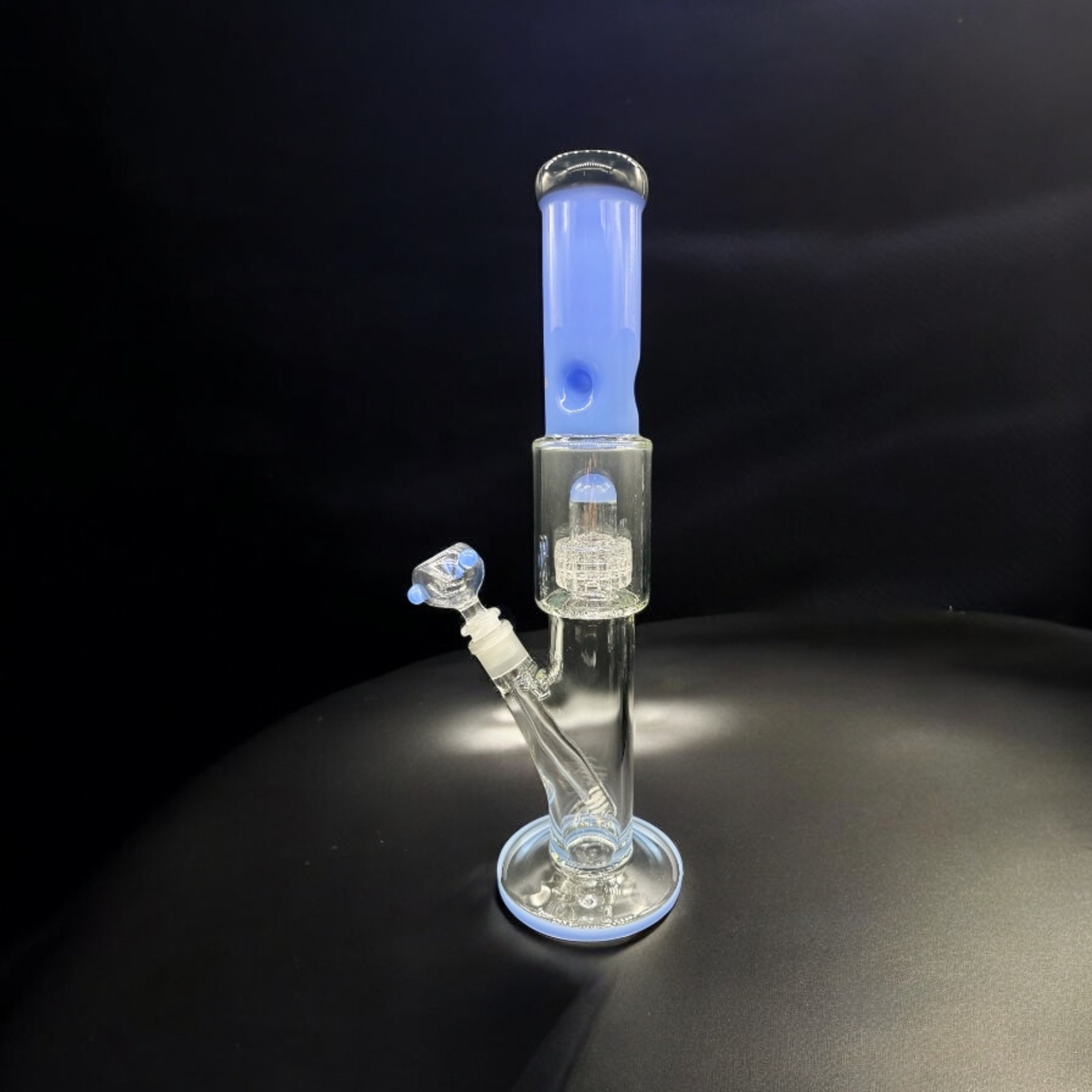 16” Alpha Glass Bong – Blue Accents with Showerhead Perc & 14mm Glass Bowl image 0