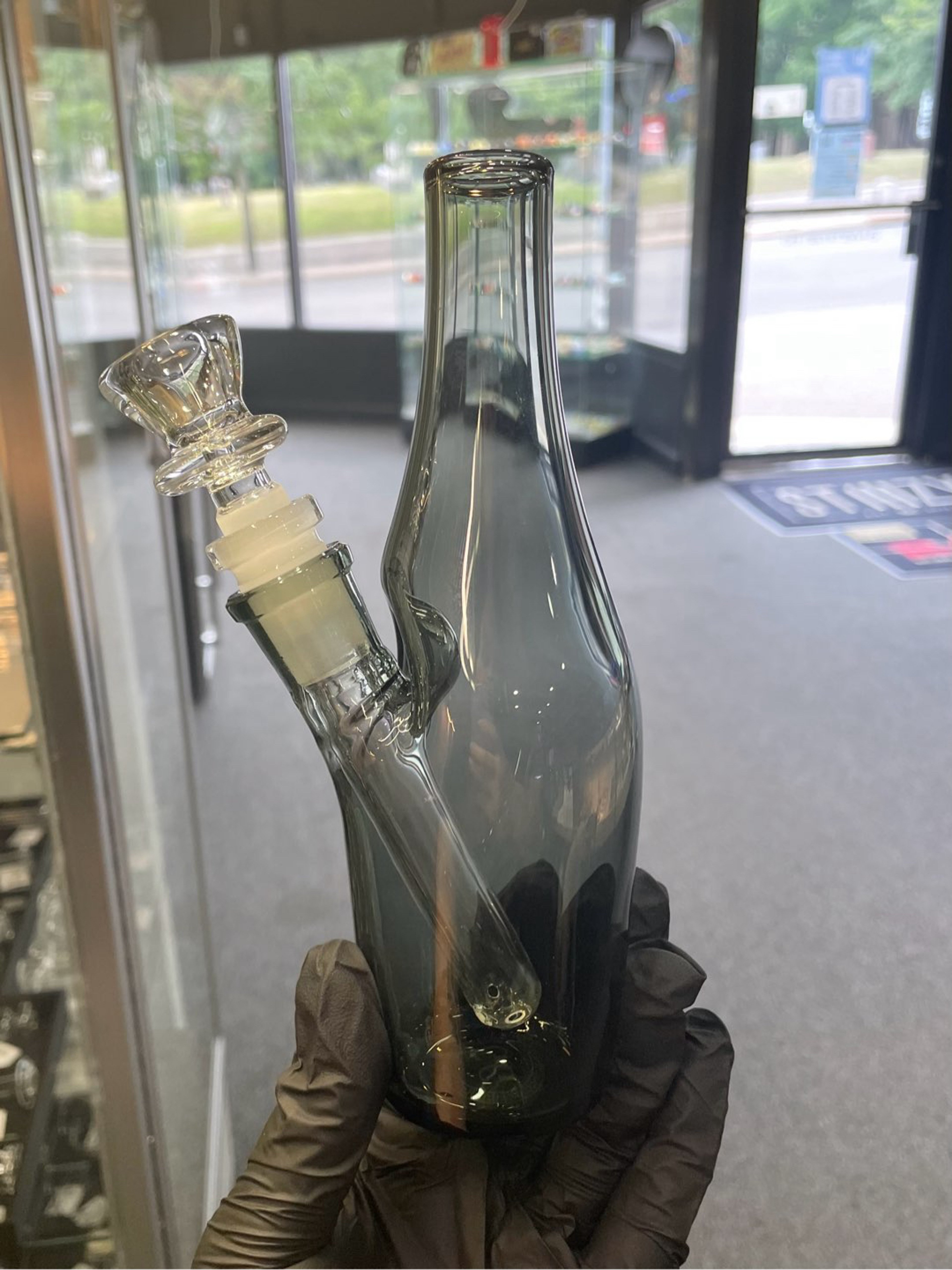 Preview pic of Greek Glass Saki Bottle, Black
