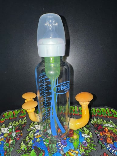 Preview pic of Greg Wilson x Dr. Browns glass baby bottle
