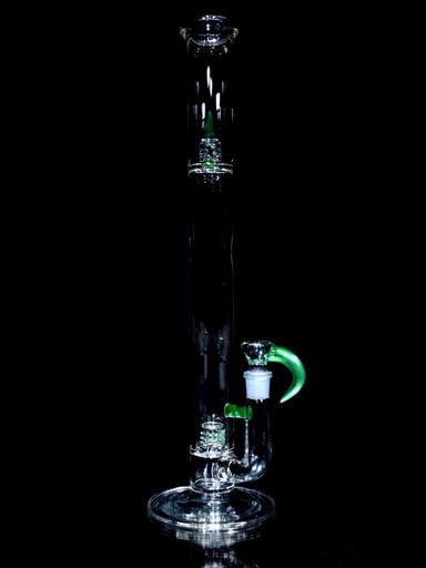 Preview pic of Kenta Kito - Accented 44mm Grid Cap Straight Tube w/ 4-hole Horned Slide - Chromium - 18mm Female