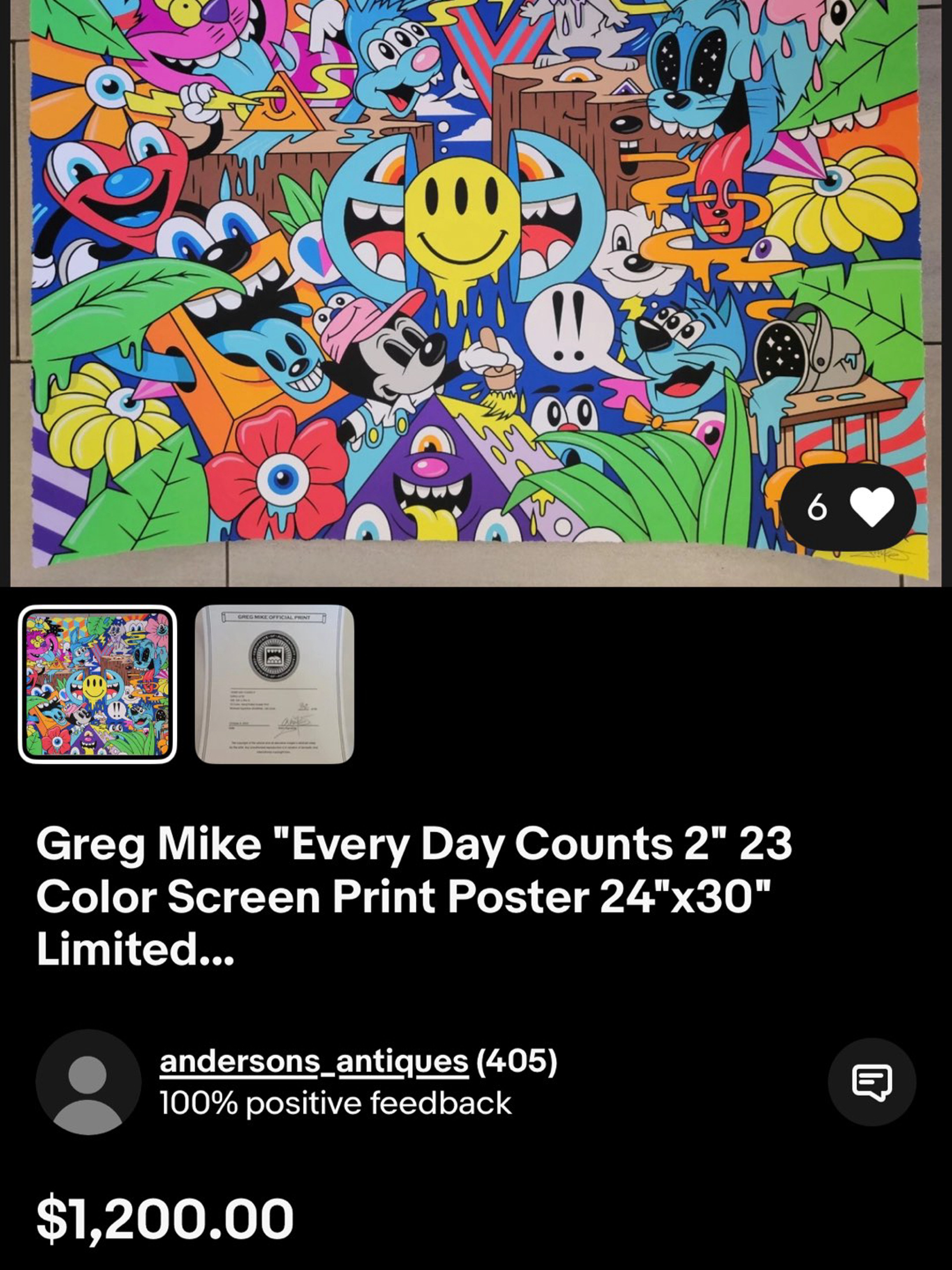 Preview pic of Greg Mike "Every Day Counts 2" 23 Color Screen Print Poster 24"x30"