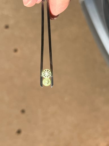 Preview pic of Lyons - Pair of UV lime pearls