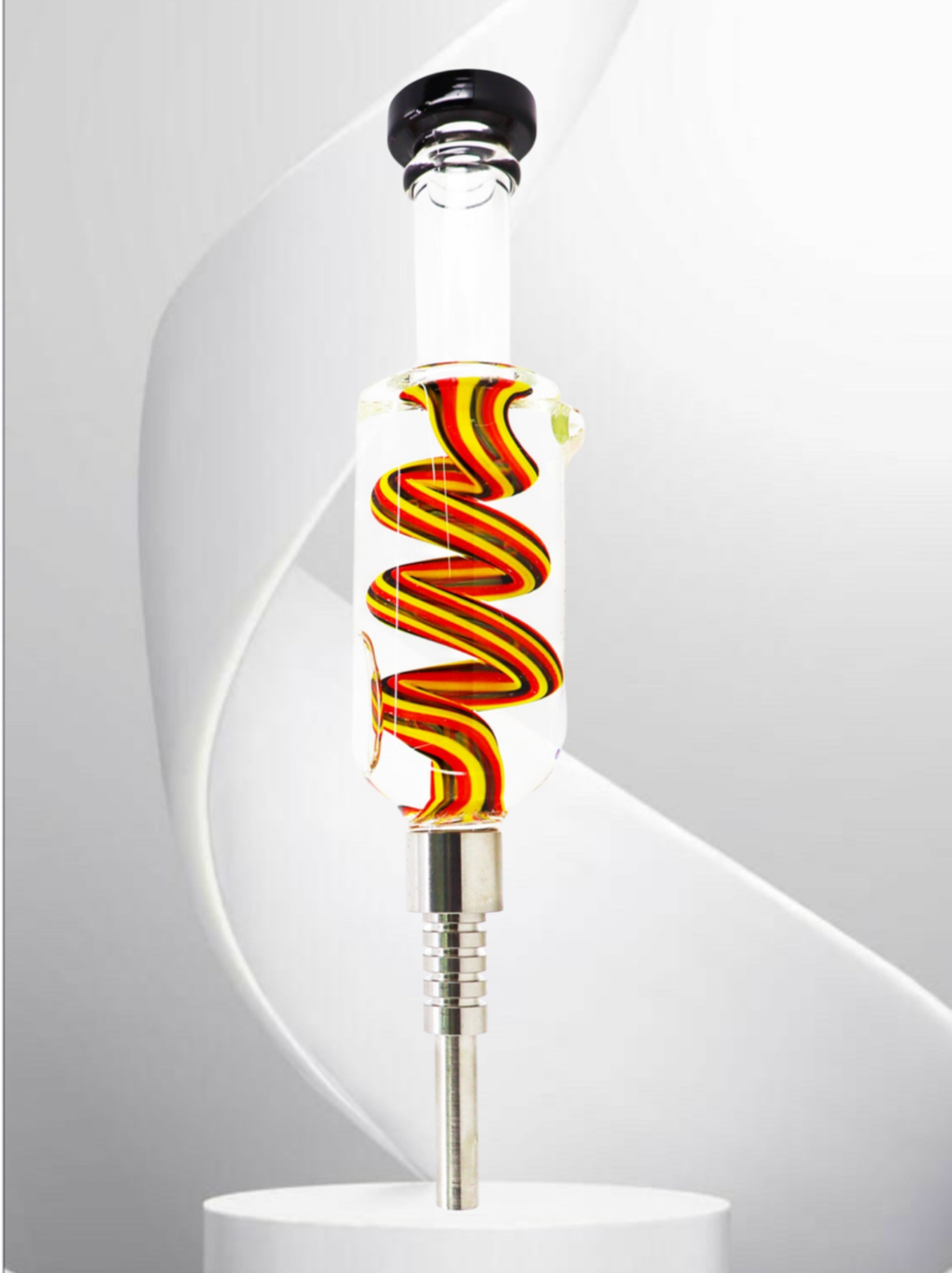 Preview pic of Cali Cloudx 🎁 Color Spiral Perc Glycerin Nectar Collector in Red