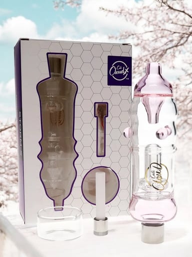 Preview pic of Cali Cloudx STORM-X Pink 🌸 Marble Straw Nectar Collector Set