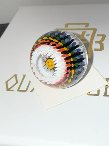 Preview pic of Steve H Glass Burst Marble - Flower Red&Orange