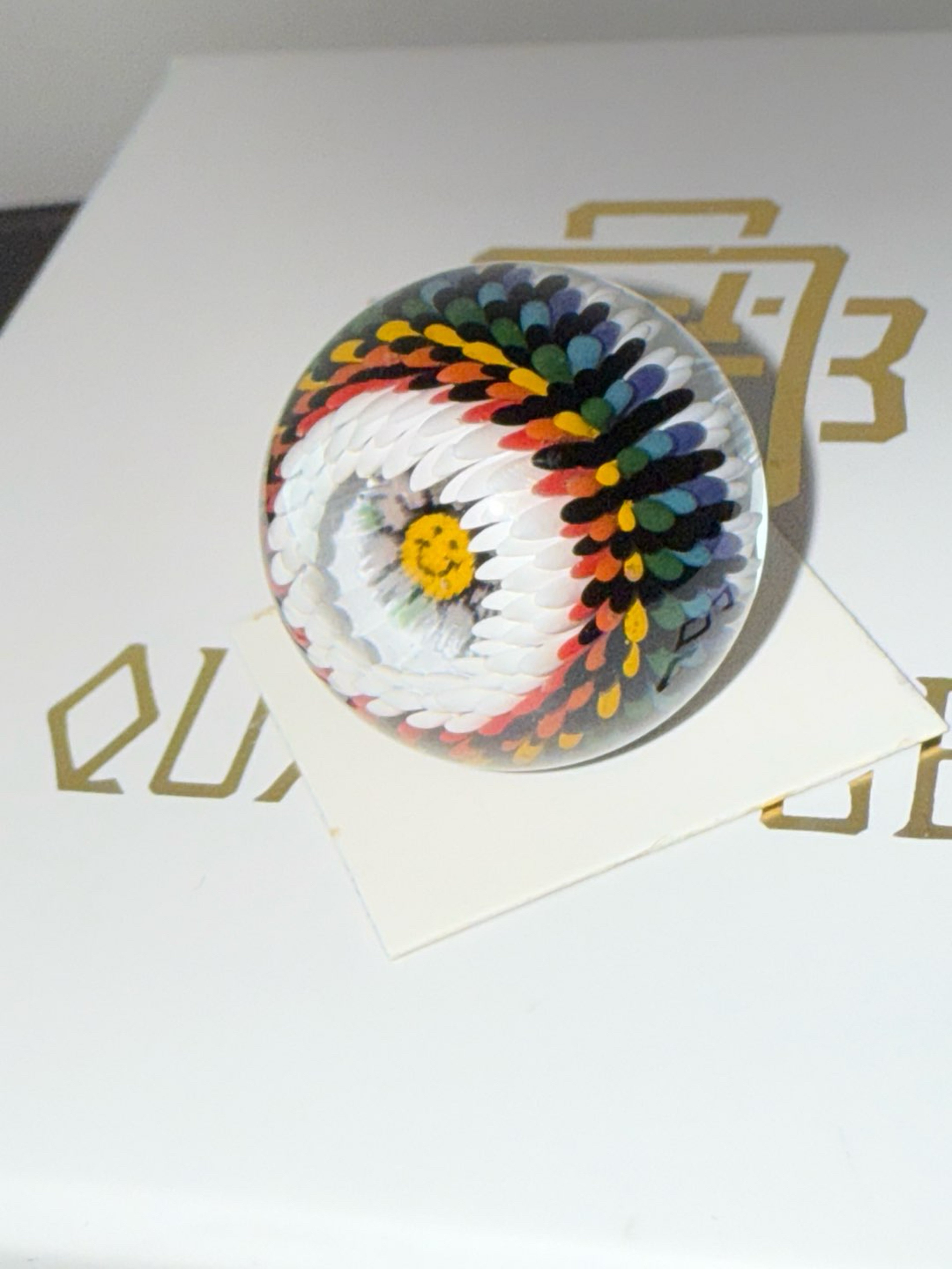 Preview pic of Steve H Glass Burst Marble - Flower Red&Orange