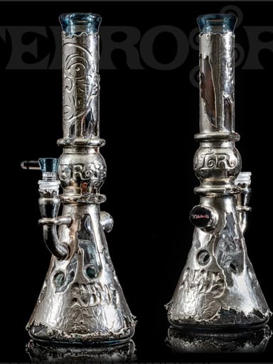Preview pic of 🕷️ Terroir x Vorhees Full Size Fab Tube | 14mm | Deep Sandblast Silver Armor
