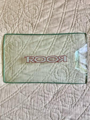 Preview pic of *RARE* RooR Germany Glass Tray Large (Red outline w White Logo)