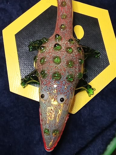 Preview pic of Collectible Alligator Handmade Glass Hand Pipe