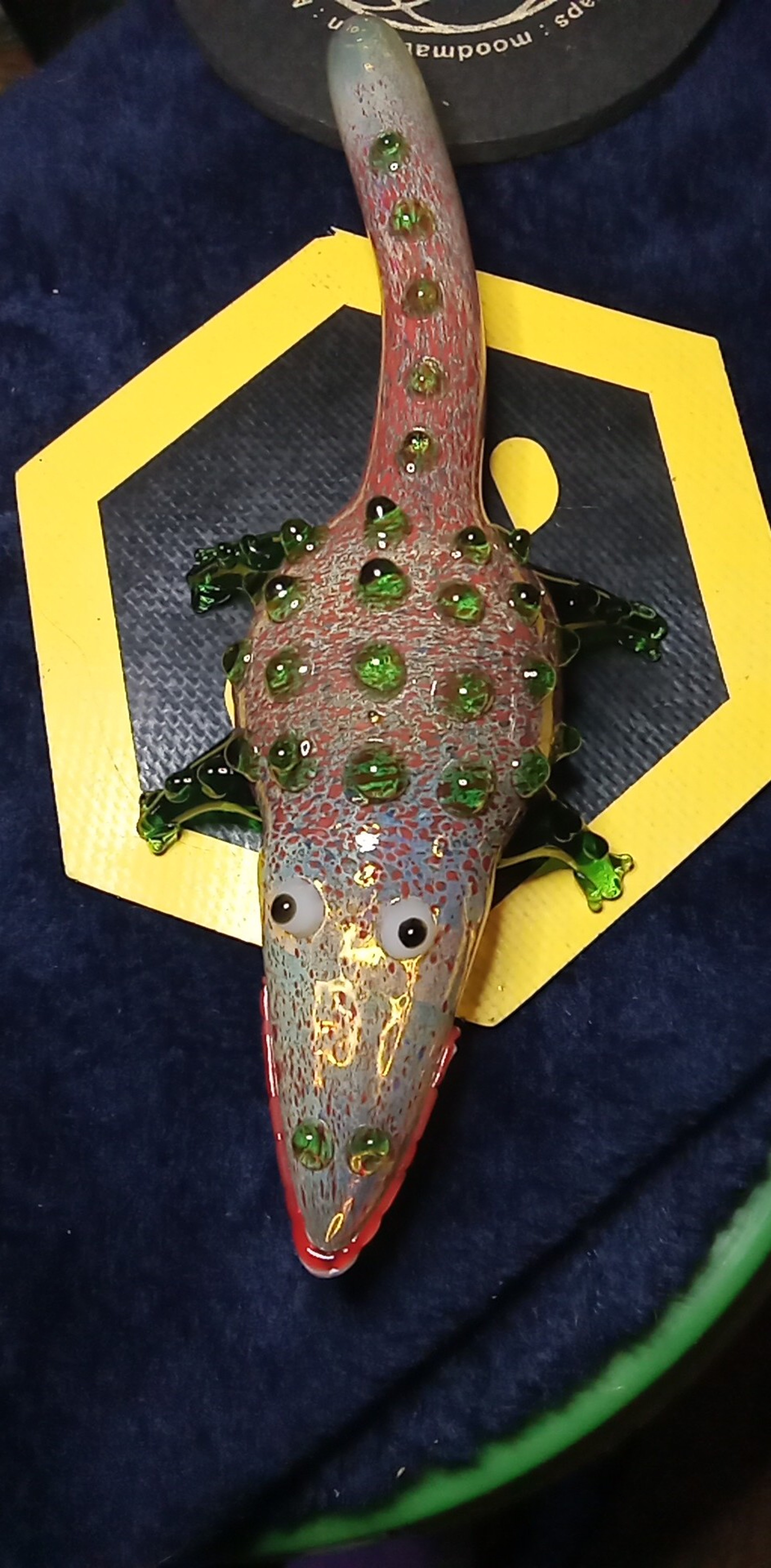 Preview pic of Collectible Alligator Handmade Glass Hand Pipe