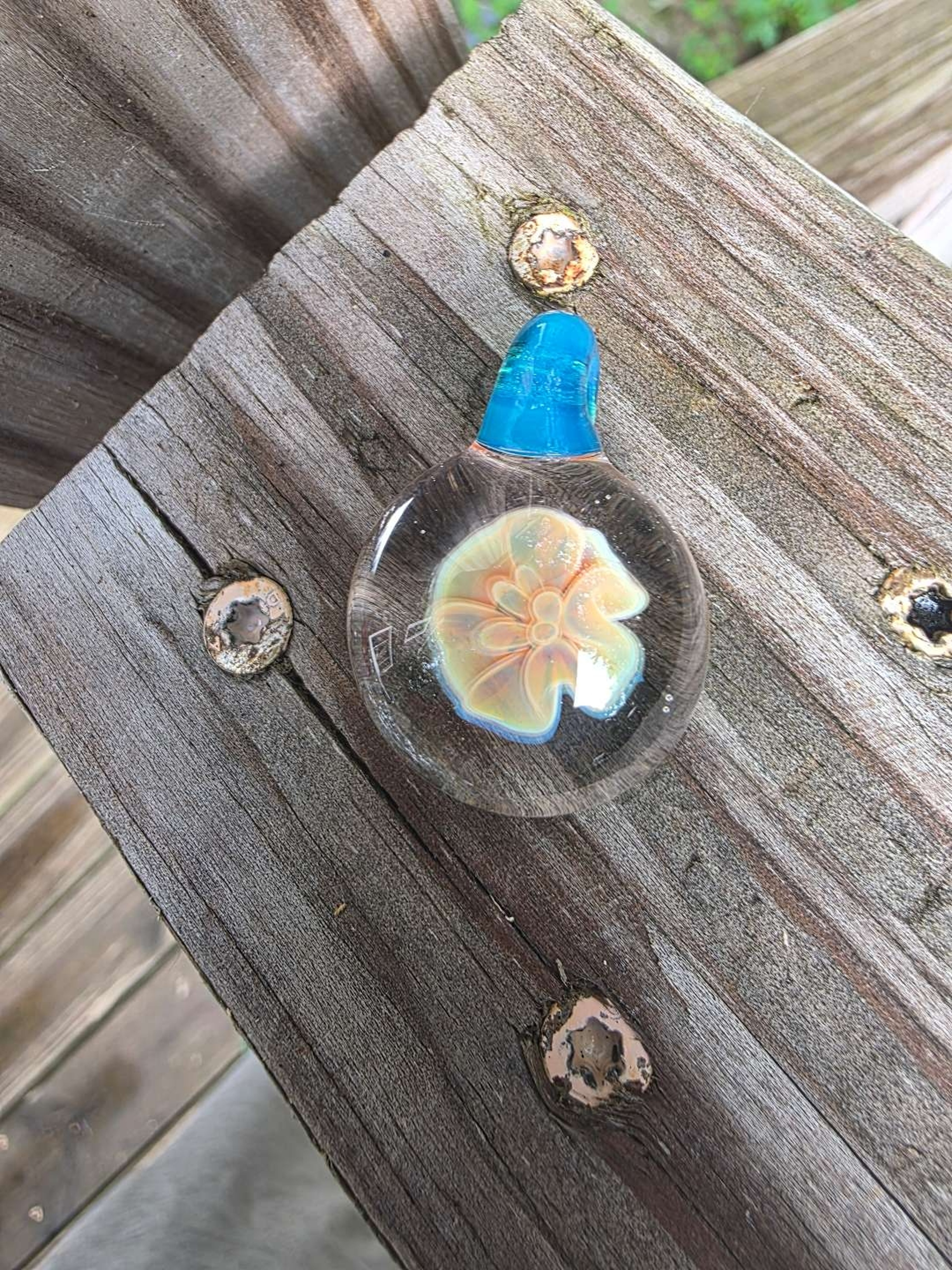 Preview pic of Akrius Glass Flower Implosion Pendant
