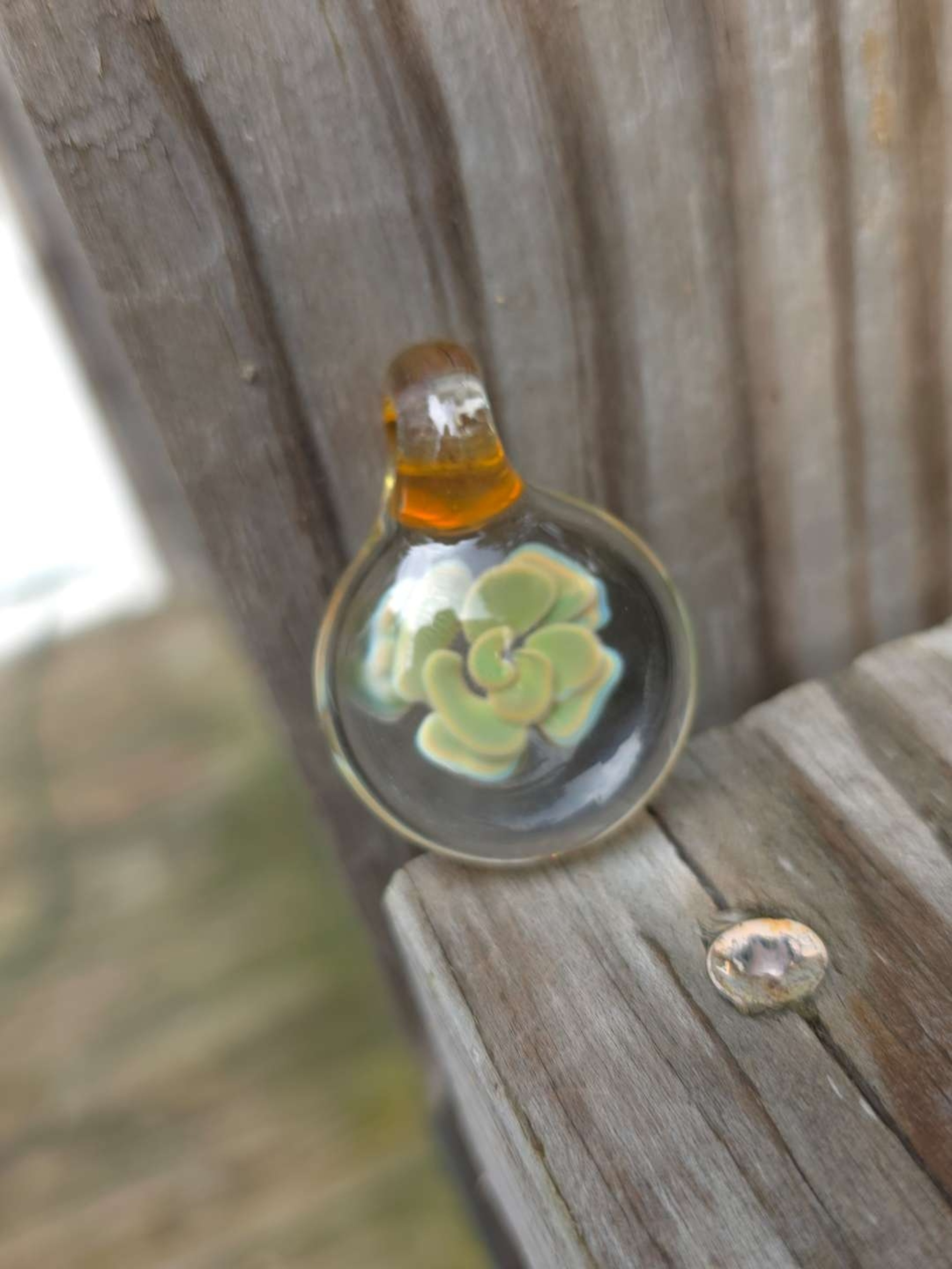 Preview pic of Akrius Glass Flower Implosion Pendant
