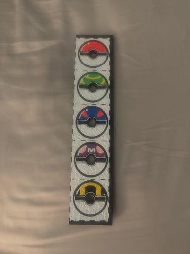 Preview pic of Single Pokeball strip by Dark mountain cult! Marble/cap holder for table or display