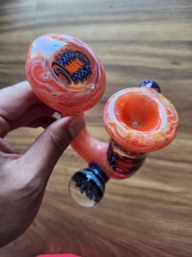 Preview pic of Orange Sherlock with Wig Wag Windows and Marble (Artist Unknown)