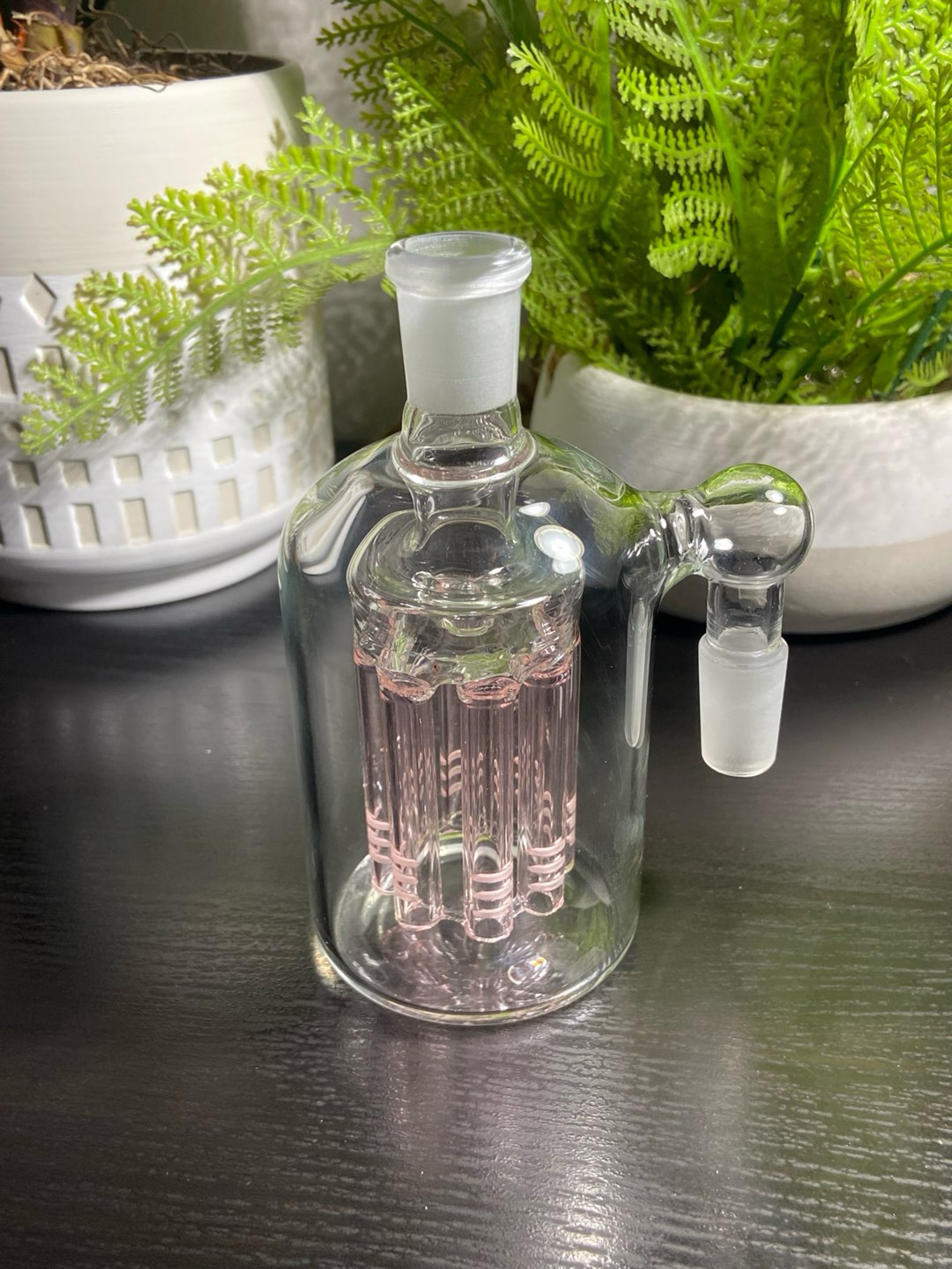 Preview pic of 14mm Ash Catcher Glass Filter Water 8 Arm Tree Perc pink 90 Degree