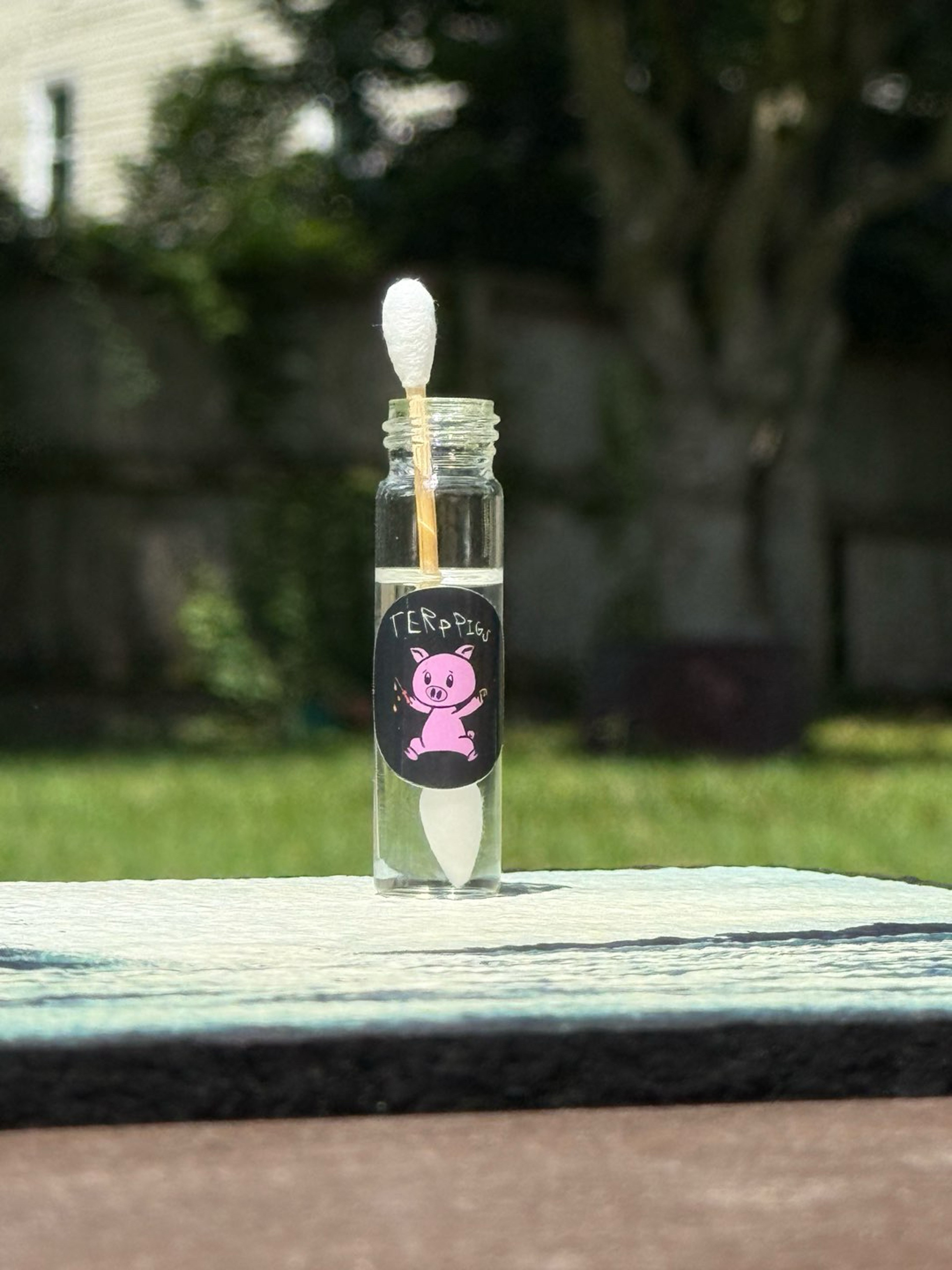 Preview pic of Glass Travel Isopropyl Rubbing Alcohol Container Vials (2 Pack) Terp Pigs