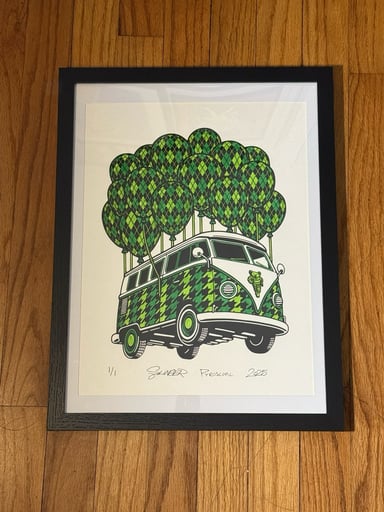 Preview pic of 1/1 Original Slinger Parking Lot Collective Flying Bus Print