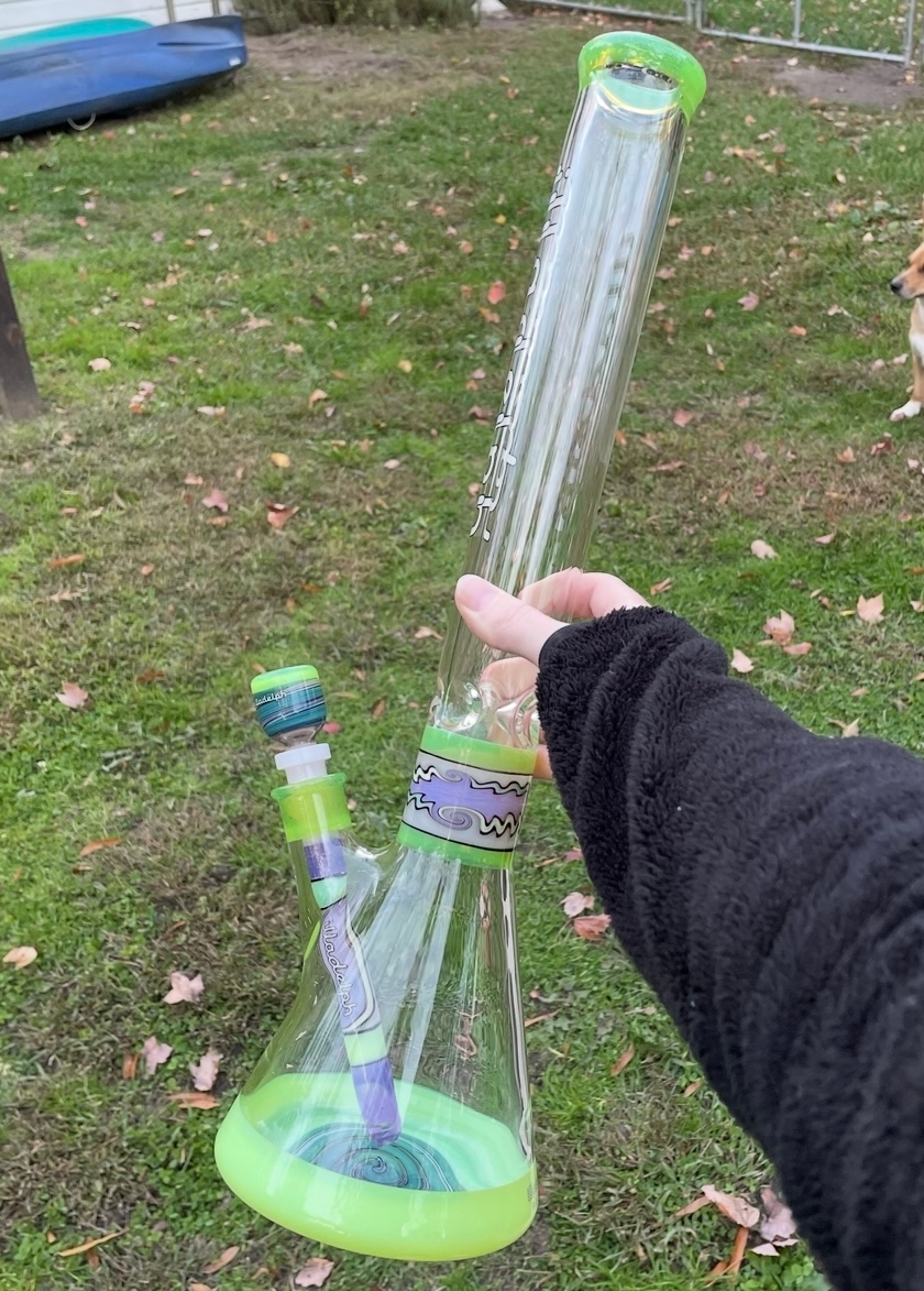 Preview pic of green and pink slyme illadelph beaker