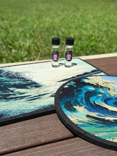 Preview pic of 2-Pack Moodmat + 2-Pack Glass Alcohol Travel Vial Combo for Concentrates