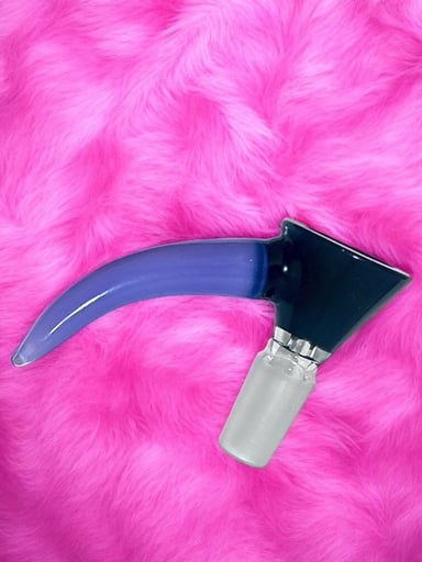 Preview pic of 14mm Black Martini Slide 🦄 w Long Purple Horn