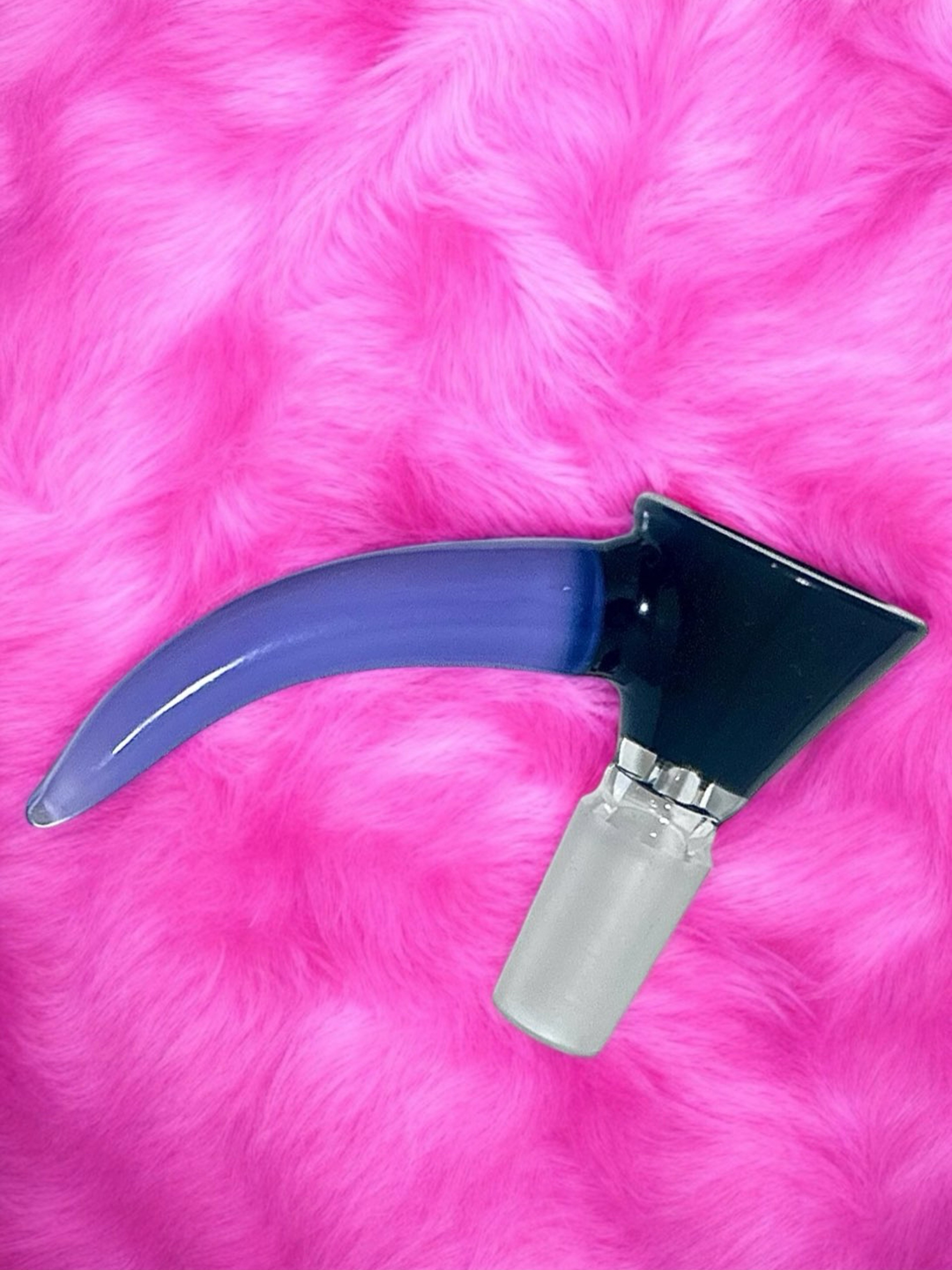Preview pic of 14mm Black Martini Slide 🦄 w Long Purple Horn